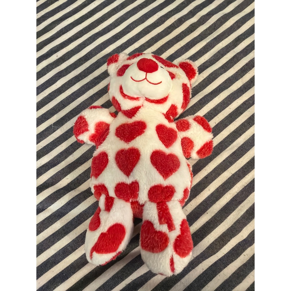 Animal Adventure Red White Heart Plush Teddy Bear Valentine Stuffed Animal 2016